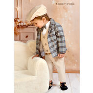 Garnitur chłopięcy  z koszulo-body i kamizelką KOD.1302 - 2