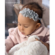 Opaska szara z trzema kwiatami kod. 7229 - 2