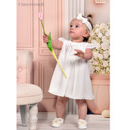 Sukienka z szyfonu w bąbelki kremowa Kod.4976 - 2