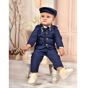 Boy's suit with shirt and bodysuit Navy blue CODE.6000A