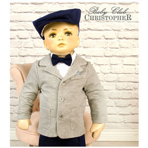 Marynarka dresowa z butonierką w kratkę