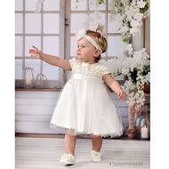 Sukienka Płatki kr.rękaw Kremowa kod.5454 - 2