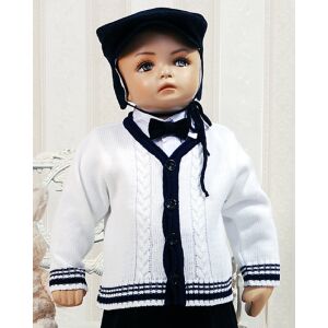 Sweter Biało-Granatowy