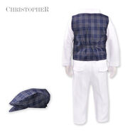 Komplet chłopięcy z koszulo-body z białymi spodniami KOD.7021 - 3