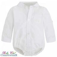 Komplet chłopięcy z koszulo-body z białymi spodniami KOD.7021 - 4