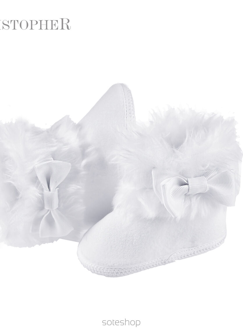 Kozaczki Dziewczęce Białe welurowe  Kod 5881/301