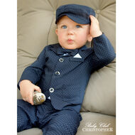 Garniur Granatowy w Kropki  Kod.6321 - 2