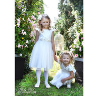 Suknia Tiulowa Kremowa Kod.6406 - 2