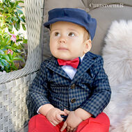 Marynarka KOD.5388 w krateczkę ganatowo-szarą - 3