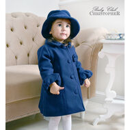 Płaszczyk Granatowy z flauszu - 3