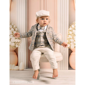 Garnitur chłopięcy z kamizelką  i koszulo-body KOD.8165