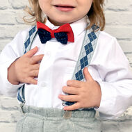 Zestaw ze Swetrem Szarym i podwójną muszką Kod.5553 - 3