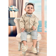 Bomberka Chłopięca Zamszowa Eko Beżowa Kod.X - 4