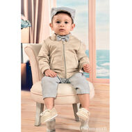 Bomberka Chłopięca Zamszowa Eko Beżowa Kod.X - 5