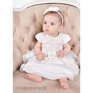 Sukienka kremowa z mięciutkim tiulem Kod.6765 - 4